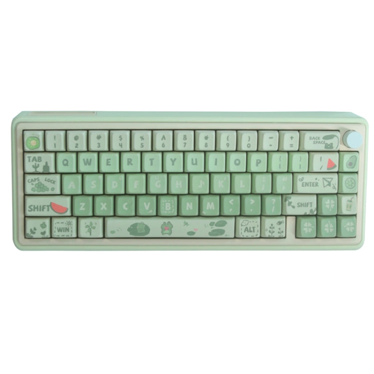 Bluetooth Wireless 3-mode RGB Backlit Gaming Mechanical Keyboard Aluminum Alloy Kit + Keycap(Light Green) by buy2fix