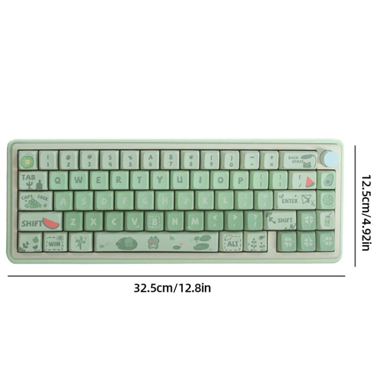 Bluetooth Wireless 3-mode RGB Backlit Gaming Mechanical Keyboard Aluminum Alloy Kit + Keycap(Light Green) by buy2fix