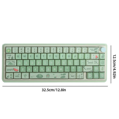 Bluetooth Wireless 3-mode RGB Backlit Gaming Mechanical Keyboard Aluminum Alloy Kit + Keycap(Light Green) by buy2fix