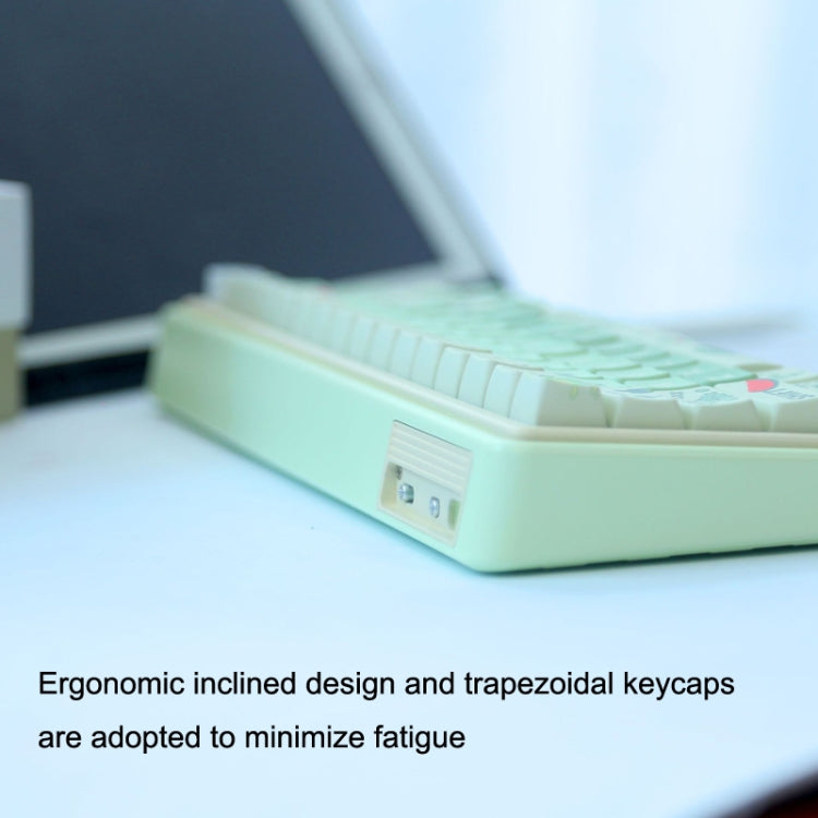 Bluetooth Wireless 3-mode RGB Backlit Gaming Mechanical Keyboard Aluminum Alloy Kit + Keycap(Light Green) by buy2fix