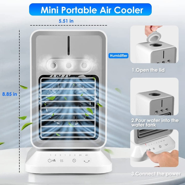 2600mAh USB Mini Desktop Spray Humidification Cooling Fan Home Air Conditioner Fan Cooler by buy2fix