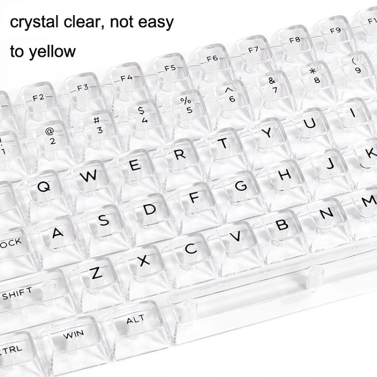 132 Keys DIY Customized Mechanical Keyboard Universal Transparent Crystal Keycap Black Transparent White Letter by buy2fix