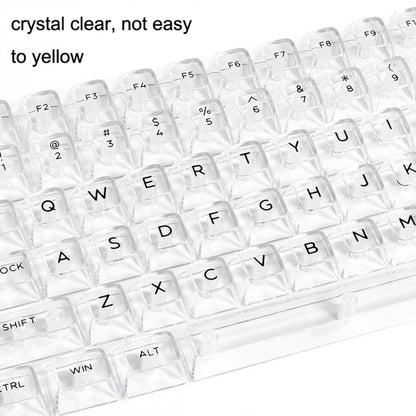 132 Keys DIY Customized Mechanical Keyboard Universal Transparent Crystal Keycap Black Transparent White Letter by buy2fix