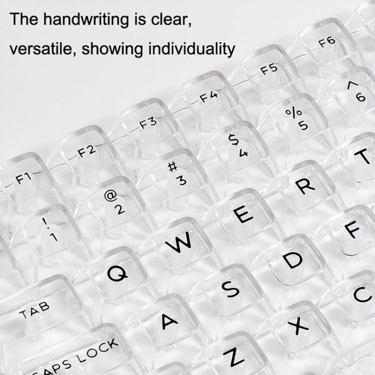 132 Keys DIY Customized Mechanical Keyboard Universal Transparent Crystal Keycap Black Transparent White Letter by buy2fix