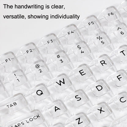 132 Keys DIY Customized Mechanical Keyboard Universal Transparent Crystal Keycap Black Transparent White Letter by buy2fix