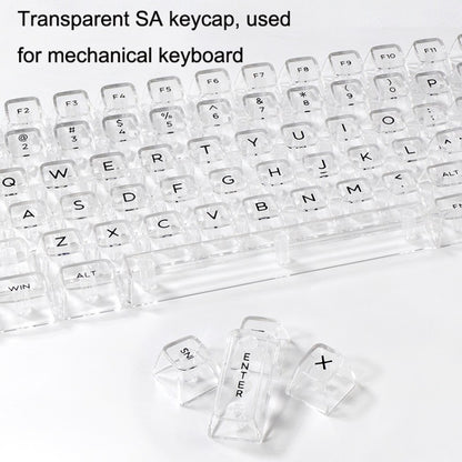 132 Keys DIY Customized Mechanical Keyboard Universal Transparent Crystal Keycap Black Transparent White Letter by buy2fix