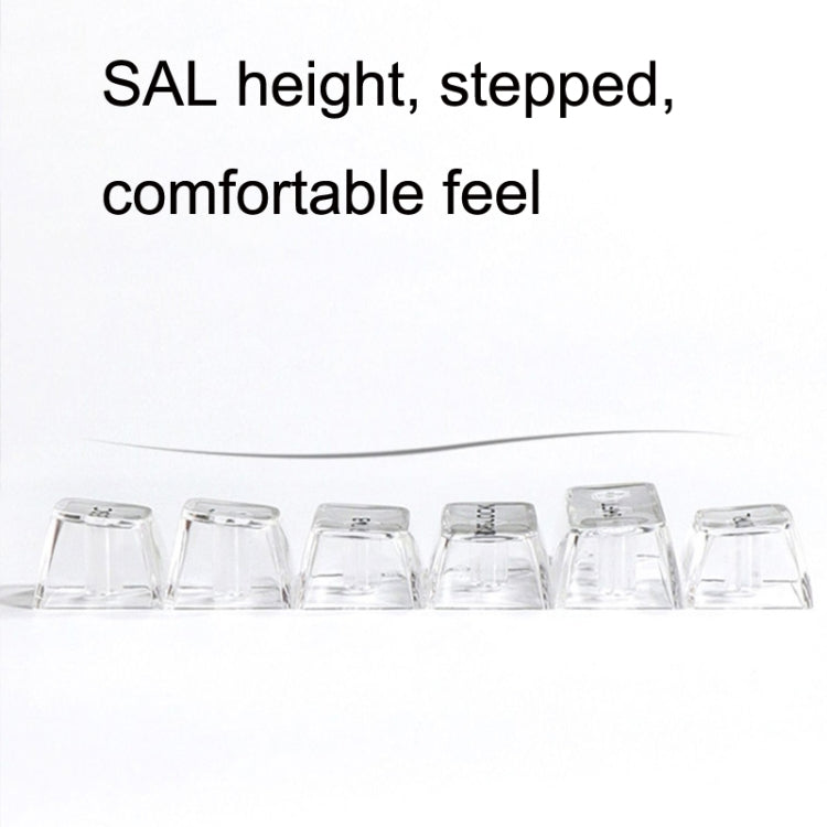 132 Keys DIY Customized Mechanical Keyboard Universal Transparent Crystal Keycap Black Transparent White Letter by buy2fix