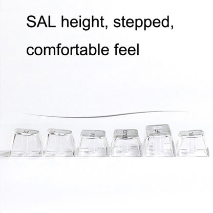 132 Keys DIY Customized Mechanical Keyboard Universal Transparent Crystal Keycap Black Transparent White Letter by buy2fix