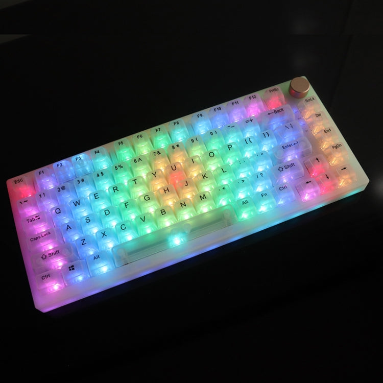 82 Keys Bluetooth Wireless 3-mode RGB Hot-plug Customized Mechanical Keyboard Kit + Keycap(White) by buy2fix