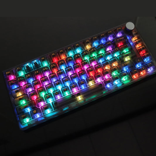 82 Keys Bluetooth Wireless 3-mode RGB Hot-plug Customized Mechanical Keyboard Kit + Keycap(Black) by buy2fix