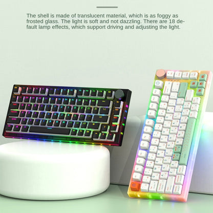 82 Keys Bluetooth Wireless 3-mode RGB Hot-plug Customized Mechanical Keyboard Kit + Keycap(Black) by buy2fix