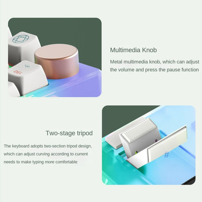 82 Keys Bluetooth Wireless 3-mode RGB Hot-plug Customized Mechanical Keyboard Kit + Keycap(White) by buy2fix