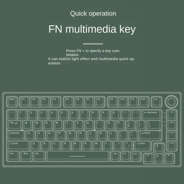 82 Keys Bluetooth Wireless 3-mode RGB Hot-plug Customized Mechanical Keyboard Kit + Keycap(White) by buy2fix