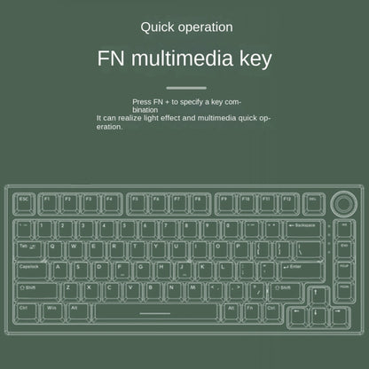 82 Keys Bluetooth Wireless 3-mode RGB Hot-plug Customized Mechanical Keyboard Kit + Keycap(White) by buy2fix