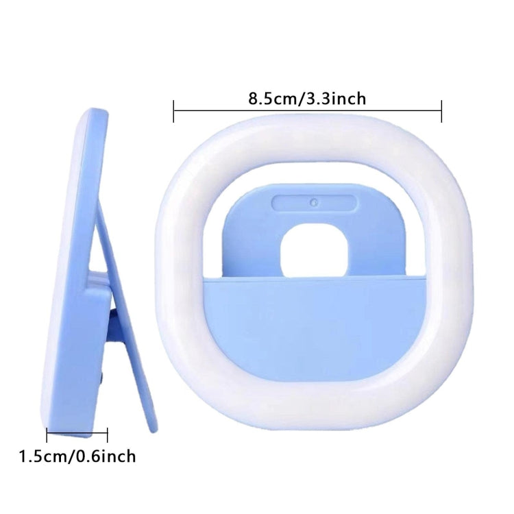 Mobile Phone Fill Light Rechargeable Clip Ring Selfie Light(Blue) - Ring Light by buy2fix | Online Shopping UK | buy2fix