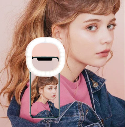 Mobile Phone Fill Light Rechargeable Clip Ring Selfie Light(Blue) - Ring Light by buy2fix | Online Shopping UK | buy2fix