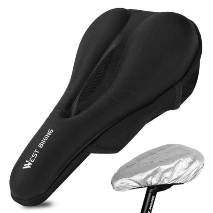 WEST BIKING Bike Cushion Cover Thick Silicone Quick Release Seat Cushion(Black) by WEST BIKING