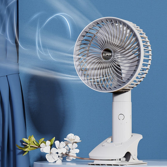 Desktop Portable USB Charging Clip Fan Multifunctional Rotatable Handheld Fan(Gray) by buy2fix