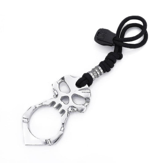 Rose Thorn Single Finger Buckle Self-defense Broken Window Keychain(Silver) by buy2fix