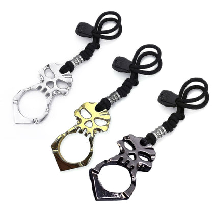 Rose Thorn Single Finger Buckle Self-defense Broken Window Keychain(Silver) by buy2fix
