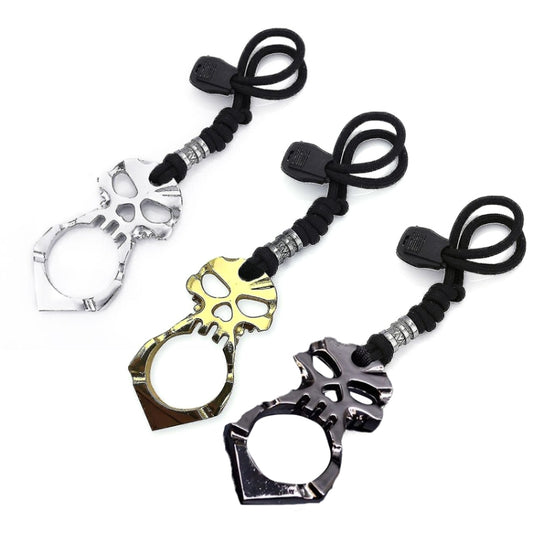 Rose Thorn Single Finger Buckle Self-defense Broken Window Keychain(Silver) by buy2fix
