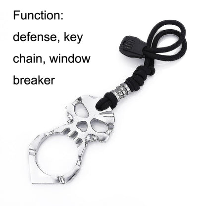 Rose Thorn Single Finger Buckle Self-defense Broken Window Keychain(Silver) by buy2fix