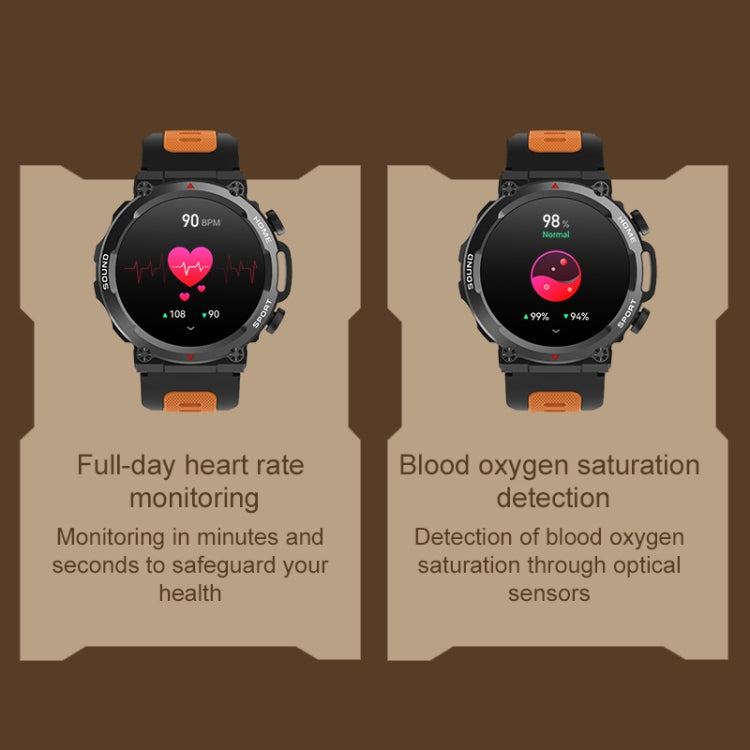 S56T Heart Rate/Blood Oxygen/Sleep Monitoring Bluetooth Call Outdoor Waterproof Smart Watch(Black) by buy2fix