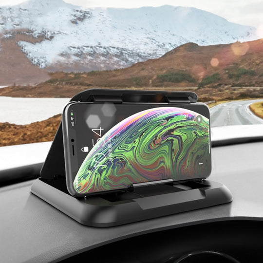Car Mobile Phone Holder Carbon Fiber Pattern Silicone Dashboard Holder(Black)