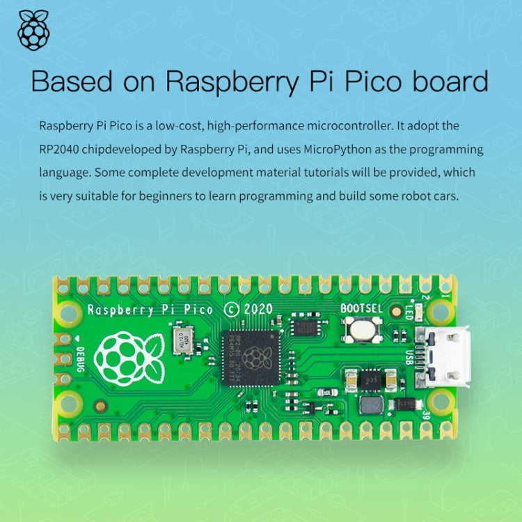 Yahboom Python Programming Smart Car Development Board Kit For Raspberry Pi Pico(Pico Robot) - Robotics Accessories by Yahboom | Online Shopping UK | buy2fix