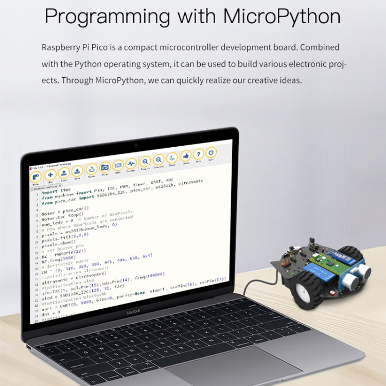 Yahboom Python Programming Smart Car Development Board Kit For Raspberry Pi Pico(Pico Robot) - Robotics Accessories by Yahboom | Online Shopping UK | buy2fix