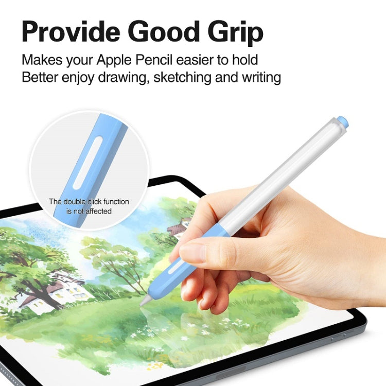 For Apple Pencil 2 Non-Slip Anti-Fall Translucent Segmented Pen Case(Business Gray) by buy2fix