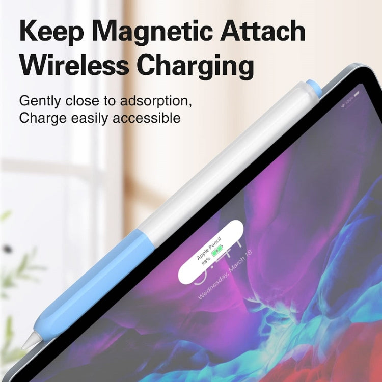 For Apple Pencil 2 Non-Slip Anti-Fall Translucent Segmented Pen Case(Business Gray) by buy2fix