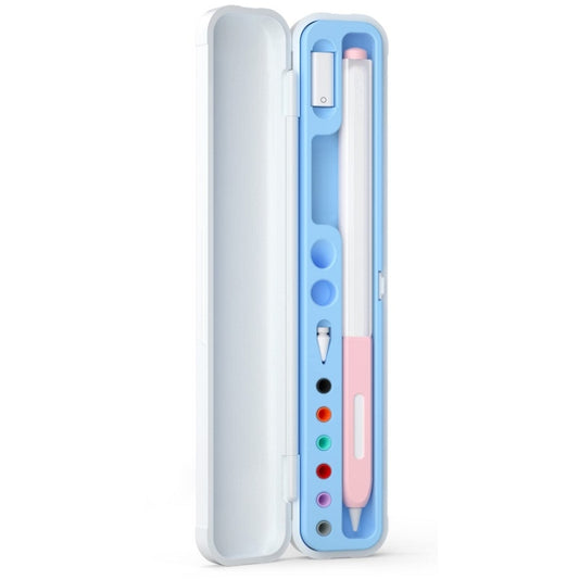 For Apple Pencil 1/2 Capacitance Pen Adapter Accessory Storage Box(Sky Blue) - Pencil Accessories by buy2fix | Online Shopping UK | buy2fix