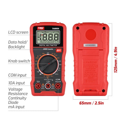 TASI TA800A Universal Meter Digital High Precision Full-Automatic Meter - Digital Multimeter by TASI | Online Shopping UK | buy2fix