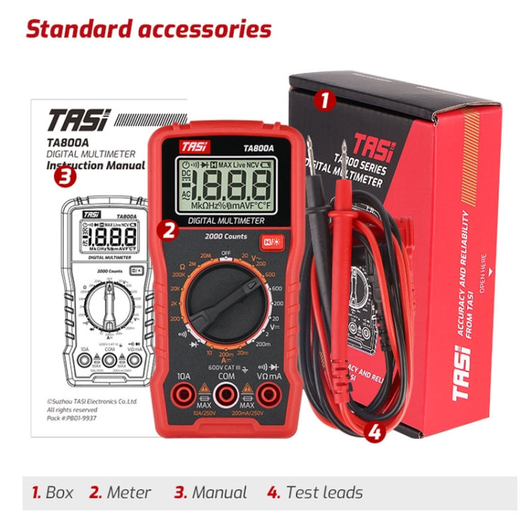 TASI TA800A Universal Meter Digital High Precision Full-Automatic Meter - Digital Multimeter by TASI | Online Shopping UK | buy2fix