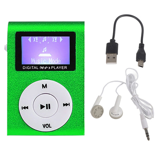 Mini Lavalier Metal MP3 Music Player with Screen, Style: with Earphone+Cable(Green) - MP3 Player by buy2fix | Online Shopping UK | buy2fix