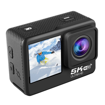 5K/30FPS WIFI HD Anti-Shake Remote Touch Dual-Screen IP68 Waterproof Sports Camera, Style: Black by buy2fix