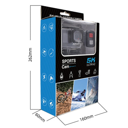 5K/30FPS WIFI HD Anti-Shake Remote Touch Dual-Screen IP68 Waterproof Sports Camera, Style: Camera + 64G Card by buy2fix