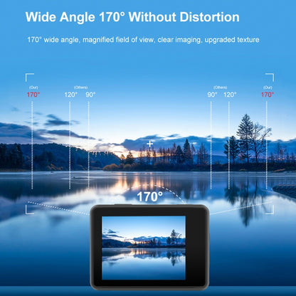 5K/30FPS WIFI HD Anti-Shake Remote Touch Dual-Screen IP68 Waterproof Sports Camera, Style: Camera+128G Card by buy2fix