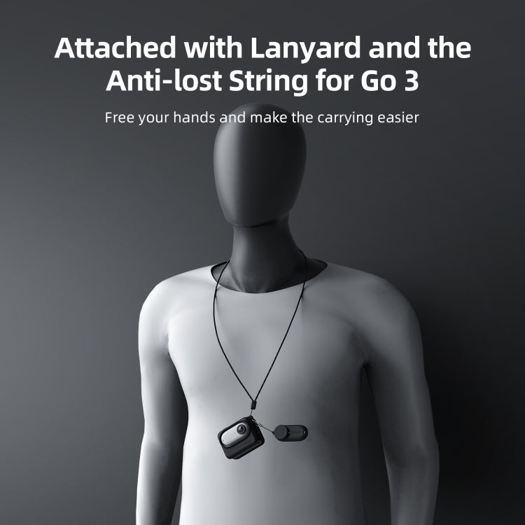 For Insta360 GO 3 AMagisn Silicone Body Cover Protective Case With Lanyard(Blue) by aMagisn