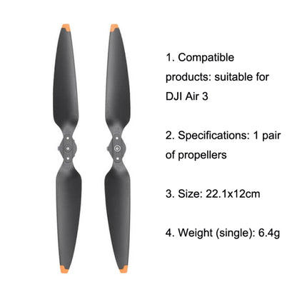 Original DJI Air 3 / 3S 1pair Noise Reduction Propeller(Black) - DIY Propeller by DJI | Online Shopping UK | buy2fix