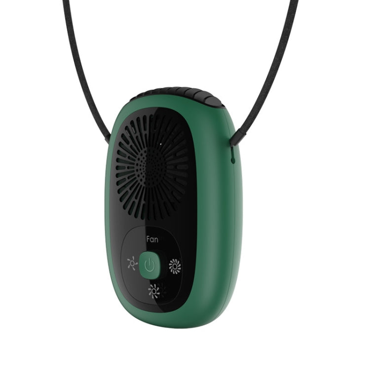Leafless Hanging Neck Fan Mini Handheld Fan USB Rechargeable Fan With Negative Ions Green by buy2fix