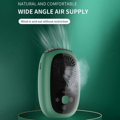 Leafless Hanging Neck Fan Mini Handheld Fan USB Rechargeable Fan With Negative Ions Green by buy2fix