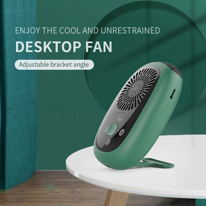 Leafless Hanging Neck Fan Mini Handheld Fan USB Rechargeable Fan With Negative Ions White by buy2fix