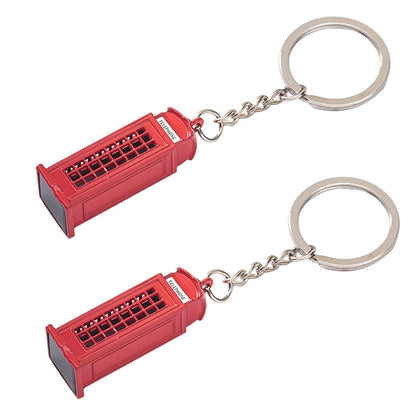 2pcs Mailbox Off-Road Vehicle Key Chain UK Tourism Souvenir Gift, Style: Telephone Booth by buy2fix