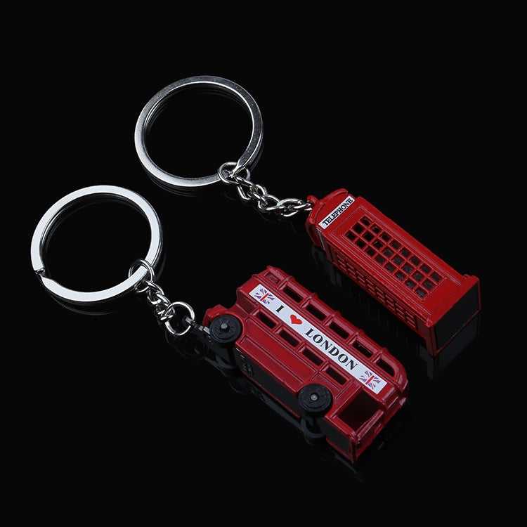 2pcs Mailbox Off-Road Vehicle Key Chain UK Tourism Souvenir Gift, Style: Telephone Booth by buy2fix
