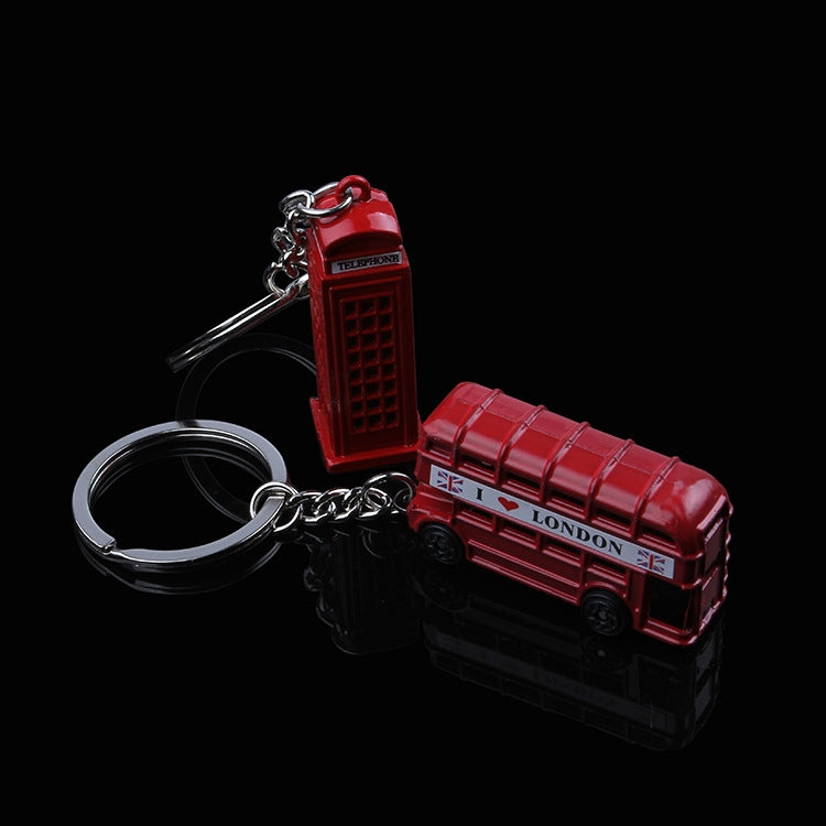 2pcs Mailbox Off-Road Vehicle Key Chain UK Tourism Souvenir Gift, Style: Telephone Booth by buy2fix