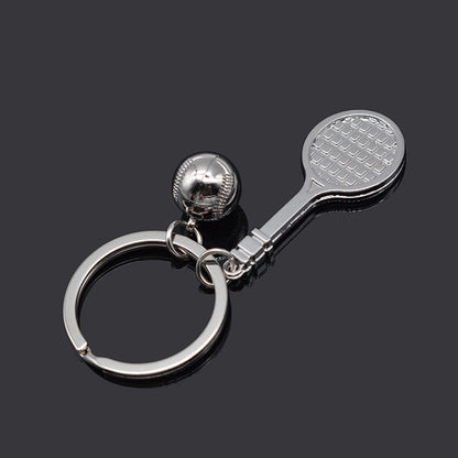 2pcs Simulation Tennis Racket Metal Key Chain Small Gift(BY-297) by buy2fix