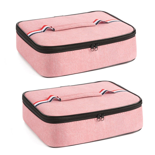 2pcs Small Waterproof Portable Lunch Bag Outdoor Picnic Lunch Box Insulation Bag(Pink) - Lunch Bags by buy2fix | Online Shopping UK | buy2fix