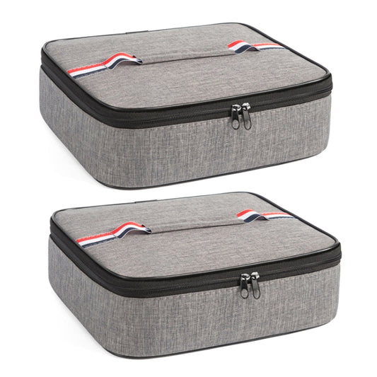 2pcs Small Waterproof Portable Lunch Bag Outdoor Picnic Lunch Box Insulation Bag(Gray) - Lunch Bags by buy2fix | Online Shopping UK | buy2fix